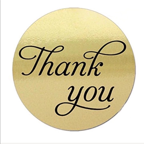 500 Gold Foil Thank You Stickers PRICE IS FIRM - Picture 3 of 5